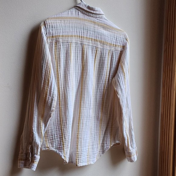 Universal Thread Yellow/White/Green Striped Button Down Shirt Size XS - Picture 13 of 16